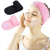 LADES Facial Spa Headband - Makeup Shower Bath Wrap Sport Headband Terry Cloth Adjustable Stretch Towel with Magic Tape