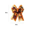 Halloween Thanksgiving Bow Hair Clips with Tails, Maple Leaves Print Hair Bows, Fall Holiday Hair Accessories for Girls Women, Orange