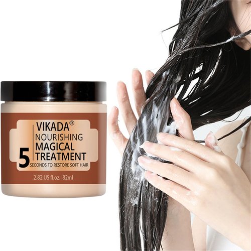 Vikada Hair Straightener Mask with Deep Repair, Vikada Nourishing Magical Treatment 5 Seconds to Restore Soft Hair, Deep Conditioner Hair Mask for Damaged Hair, Dry Hair and Curly Hair (1 Pc)