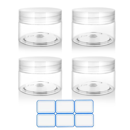 DTDNZKN 4 Pack 1 Oz (30ml) travel containers for creams Leak Proof with Labels