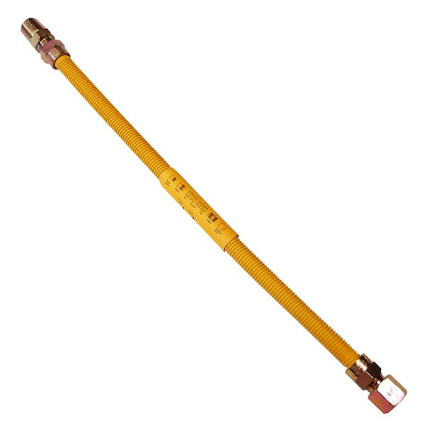 LASCO 10-1223 Flexible Coated Gas Water Heater Supply Line, 18-Inch, 1/2-Inch OD Connector with 1/2-Inch MIP X 1/2-Inch FIP Fittings , Yellow