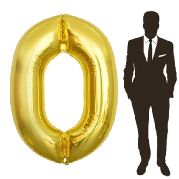 65 Inch Giant gold Foil Number Balloon,Old Children's Birthday Party Helium Balloon Wedding And Celebration Themed Party Decoration Supplies (0 Plus)