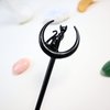 2pcs Cat Moon Hair Styling Pins Black Wicca Witch Hair Slide Renaissance Festival Hair Acceossories for Women Hair Stick