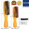 Giorgio Neon GION1O (7.75" Orange) Gentle Touch Detangler Hair Brush - Scalp Brush / Travel Brush Stimulates Hair Growth with Dual-Length Soft Nylon Bristles for Sensitive Scalps - Anti Static Brush