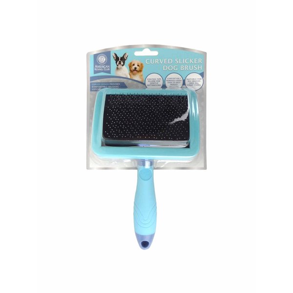 American Kennel Club AKC Firm Deshedding Slicker Dog Brush with Coated Tips for Gentle Detangling, Effectively Removes Loose Hair and Reduces Shedding