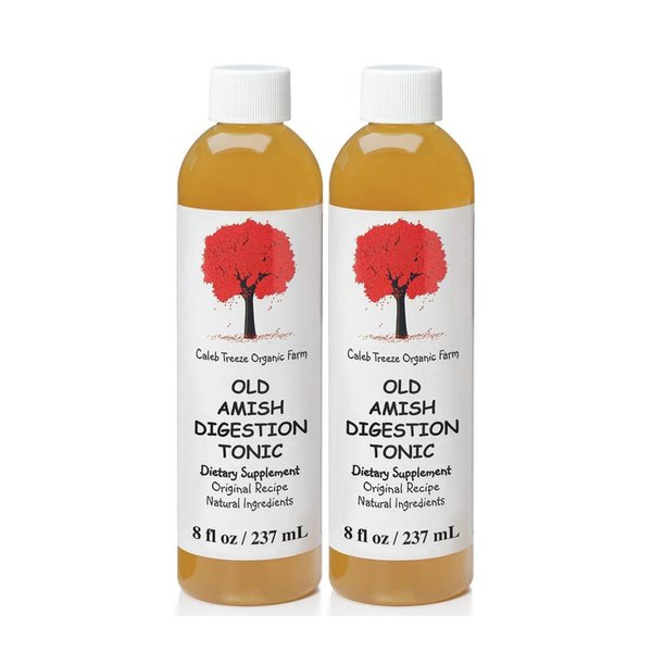 Caleb Treeze Digestion Tonic (Formerly: Stops Acid Reflux) Pack of 2, (8 oz Each) – Old Amish Formula | Fast-Acting Digestive Support for Occasional Heartburn, Indigestion and Bloating Relief