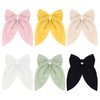 6pcs Silk Bow Hair Clips, 5.12 Inch Soft Bowknot Barrettes Cute Duckbill Satin Hair Clips Colorful Metal Kawaii Ribbon Hair Clips Accessories for Women Girls