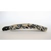 Slim black creme and beige marbled banana hair claw clip for fine hair