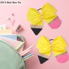 2PCS Back To School Hair Bows Tie Pencil Bows Yellow Pencil Cheer Hair Bow Ties with Elastic Pencil Ponytail Holder Cheerleader Hair Accessories for First Day of School Kindergarten Girls
