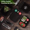 Pocket Organizer, EDC Pouch with DIY Patch Area, Mighty Pouch EDC Pocket Organizer for Men, Utility Pouch Small EDC Pouch for EDC Gears, Nylon Tool Pouch Multitool Organizer Pouch