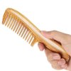 Onedor Handmade 100% Natural Green Sandalwood Hair Combs - Anti-Static Sandalwood Scent Natural Hair Detangler Wooden Comb (Wide Tooth)