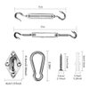 TooTaci T316 Stainless Steel Sun Shade Sail Hardware Kit Rectangle 6 Inch,50ft 1/8 Cable Wire for Rectangle Shade Sail,70pcs Marine Grade Shade Sail Hardware with 1/8 Cable for Patio,Outdoor Canopys