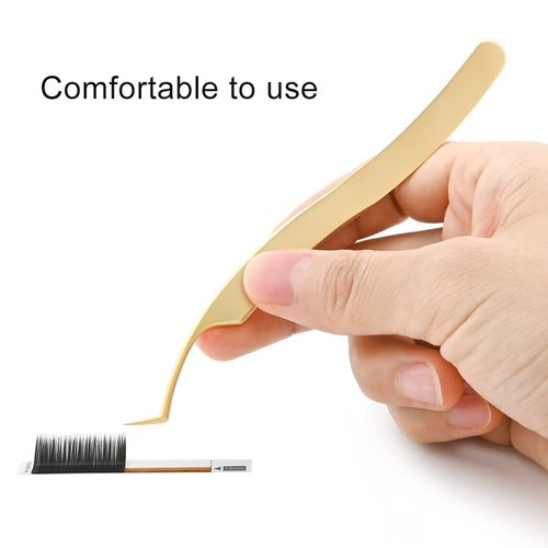 NAGARAKU Eyelash Extensions Tweezers for make Fans Curved Individual Mega Volume Lashes Precision Stainless Steel Professional (N-08)