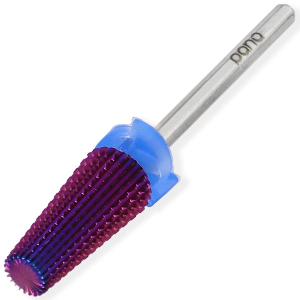 PANA Nail Carbide 5 in 1 Bit - Two Way Rotate use for Both Left and Right Handed - Fast remove Acrylic or Hard Gel - 3/32" Shank - Manicure, Nail Art, Drill Machine (Medium - M, Purple)