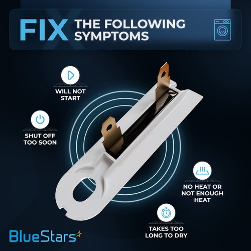 (2024 Update) 3392519 Dryer Thermal Fuse Replacement Part by BlueStars - Kenmore Dryer Thermal Fuse Exact Fit for Whirlpool Kenmore - Replaces AP6008325 3388651 694511 80005 WP3392519VP