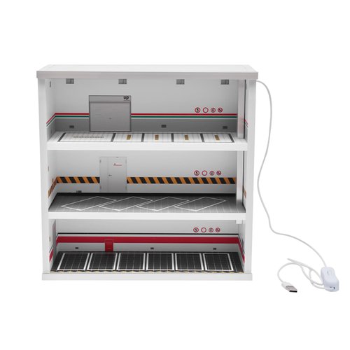 1:64 Scale 4-Tiers Vehicle Model Display Case Parking Lot Real Scene with LED Light, 3-Tiers Acrylic Model Car Display Case with LED Light and Dust Proof Door for Storage & Display