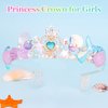 CIEHER Mermaid Birthday Decorations, Mermaid Crown and Birthday Sash for Girls Mermaid Headband Girls Seashell Crown for little Mermaid Party Decorations