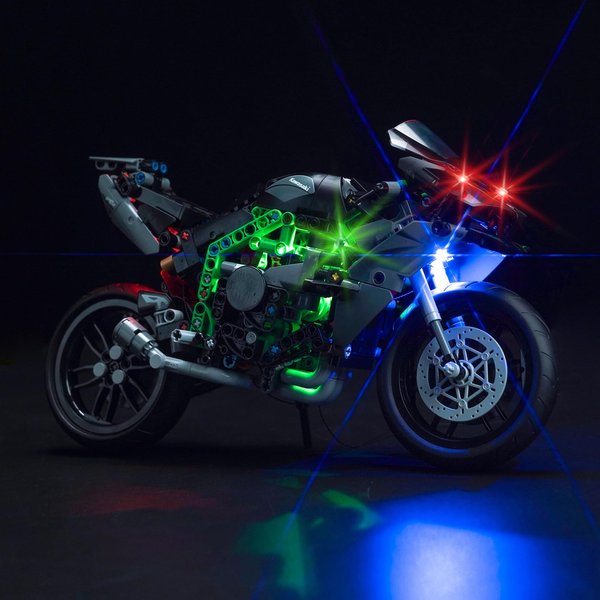 Hilighting Upgraded Led Light Kit Compatible with Lego Technic Kawasaki Ninja H2R Motorcycle Building Set, Lights Decoration Compatible with Lego 42170 (Model Not Included)