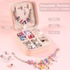 UFU Charm Bracelet Making Kit - Girls 95 Pcs DIY Beaded Jewelry Making Kit, Unicorn & Mermaid Gifts for Girls Toys Crafts for Girls Ages 5 6 7 8-12, with a Portable Bracelet Organizer Box