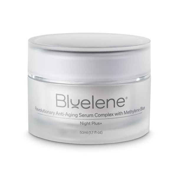 Anti-wrinkle Night Plus+ Cream, Bluelene, with Methylene Blue and Vitamin C serum. Perfect Retinol Alternative (50 ml)