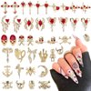 94 Pcs Gold Metal Halloween Nail Charms, Assorted Alloy 3D Spider Snake Skull Hand Horror Nail Charms Skeleton Bows Nail Gems and Charms for Nail Jewelrys Halloween Holiday Nail Art Gems