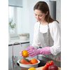LANON wahoo Skin-Friendly Cleaning Gloves, Dishwashing Kitchen Gloves with Cotton Flocked Liner, Reusable, Non-Slip, Mauve Mist, Medium