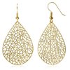 Teardrop Earrings for Women, 14K Gold Plated Dangle Earrings, Handmade Filigree Earrings for Gift