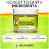 Uncle Harry's Peppermint Remineralizing Toothpaste | Natural Whitening Toothpaste Freshens Breath & Promotes Enamel | Vegan Fluoride Free Toothpaste