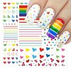 8 Sheets Rainbow Nail Art Stickers Decals Self Adhesive Pegatinas para Pride Day Design Manicure Tips Nail Decoration for Women Girls