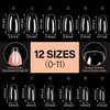 AILLSA Clear Coffin Nail Tips - 504pcs Short Gel Nail Tips Soft Full Cover False Nail Tips Pre-shaped Nails Tips Acrylic for Extensions Gel DIY Salon Art 12 Sizes