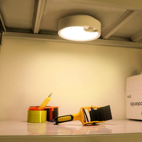 Yurnero Battery Operated Motion Sensor Light Indoor 80 LED Closet lights Battery Powered Lamp with 400LM 3200K 7.8 inch Wireless Ceiling Light for Closet Stair Hallway Shower Shed Garage Pantry