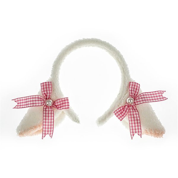 Cute Lamb Ears Hair Band with Bowknot Sheep Headband Fancy Dress Cosplay Costume