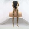 melody wig Synthetic Blonde Lace Front Braid Wigs Ombre Blonde Double Braid With Dark Roots Heat Resistant Fiber Braid Baby Hair Wigs Add Human Weaving … …