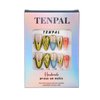TENPAL Metallic Press on Nails Almond Nails Press ons Full Cover Golden Fake Nails With Glue Handmade Acrylic False Nails With Sweet Cool Y2k 3D Waves Designs 10pcs/Box Stick on Nails For Women(S)