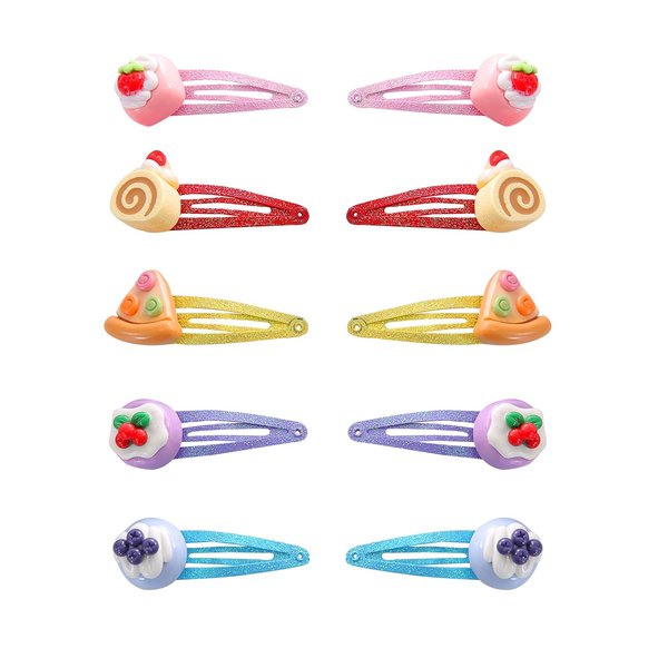 AACKS Pizza Cakes Hair Accessories Food Side Hair Clips for Styling Salon Simulation Cakes Pattern Fun Hair Barrettes Cartoon Hairpins Hair Accessories for Women Girls