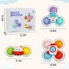 LZZAPJ Sensory Toys for Toddlers 1-3, Suction Cup Spinning Top Toy, Baby Gifts Idea for Boy Girl Toddler 3pcs Suction Cup Spinner Toy for Baby 12-18 Months Baby (Spaceship Series)