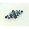 Faship Navy Blue Rhinestone Crystal Floral Double Hearts Hair Barrette Clip