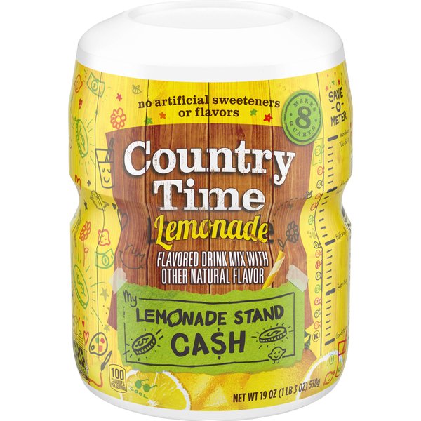 Country Time Lemonade Naturally Flavored Powdered Drink Mix (19 oz Canister)