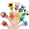 Kiddisie 10 PCS Rubber Animal Finger Puppets for Toddlers Finger Hands Party Toys for Kids Adults Party Favors Goodie Bag Fillers