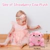 LMTGLDT Strawberry Cow Plushie Pillow Cow Stuffed Animal Toys, Cute Strawberry Cow Plush Home Decorations, Soft Stuffed Cow Doll Lovely Gifts for Kids
