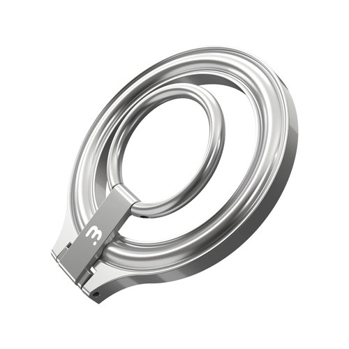 MYBAT PRO Magnetic Phone Grip, Phone Ring Holder Compatible with MagSafe Accessories for iPhone 14/14 Pro/14 Pro Max/14 Plus/13/12 Pro Max/Mini/Pro MagSafe Cases, Adjustable Finger Kickstand, Silver