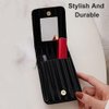 QWLWBU Makeup Lipstick Case with Mirror Lipstick Holder for Purse,Mini Portable Lip Gloss Cosmetic Pouch,Lipstick Case Holder for Women Travel Makeup Pouch Takes Up to 3 Lipstick Box