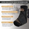 Copper Ankle Brace Compression Sleeve Support for Women & Men - Adjustable Strap for Arch Support - Plantar Fasciitis Brace for Sprained Ankle, Achilles Tendonitis Pain, Injury Recovery, Running(XL)