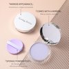 Lavender Matte Powder, Jelly Lavender Matte Powder Oil with Mini Powder Puff, Lavender Setting Powder for Silky Blurring Oil Control Long-Lasting Makeup, Creates Soft