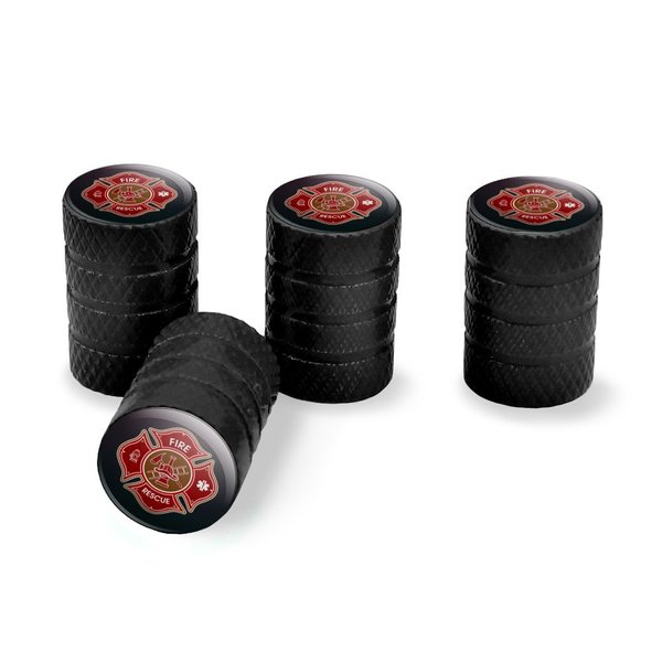 Firefighter Fire Rescue Maltese Cross Tire Rim Wheel Aluminum Valve Stem Caps