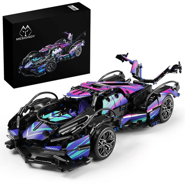 Mesiondy Sports Car Building Blocks Toys Boys，1:14 MOC Building Set Raceing Car Model,Construction Toy for Adults，Cars for Boys Age 6 7 8 9 Years Kids
