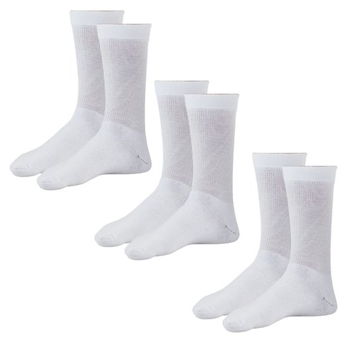 Ames Walker AW Style 130 Coolmax 20-30 mmHg Firm Compression Crew Socks (3-Pack) White Small