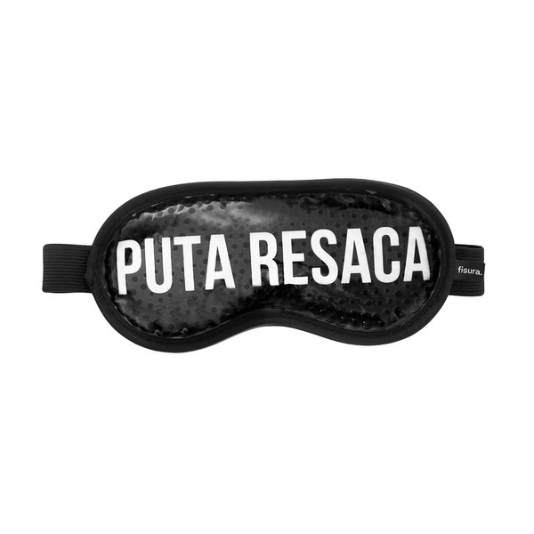 Fisura - Cooling gel eye mask "P*ta resaca". Black hangover eye mask. Gel mask for puffy eyes and dark circles. Cold/Warm Therapy. Includes a Storage Pouch. 7,28 x 3,54 inches