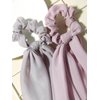 Furling Pompoms 8pcs Hair Scarf Scrunchies Hair Ties Chiffon Butterfly Scrunchies with Bows for Girls Long Tail Elastic Bands Ponytail Holders Hair Accessories for Women