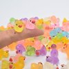 Doanpusi 100 Pcs Mini Ducks Glitter Tiny Small Ducks to Hide Plastic Resin Anime Figure for Dollhouse Landscape Home Dcorations Glitter